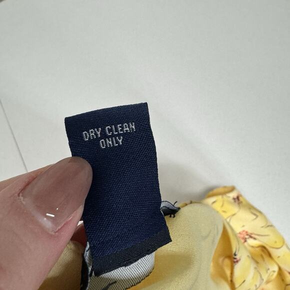 Vintage Ann Taylor Womens Top 4 Yellow Silk Floral Babydoll Dainty Fairy Y2K 90s - Picture 10 of 10